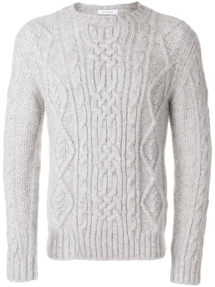 Cruciani Cable Knit Jumper - Grey