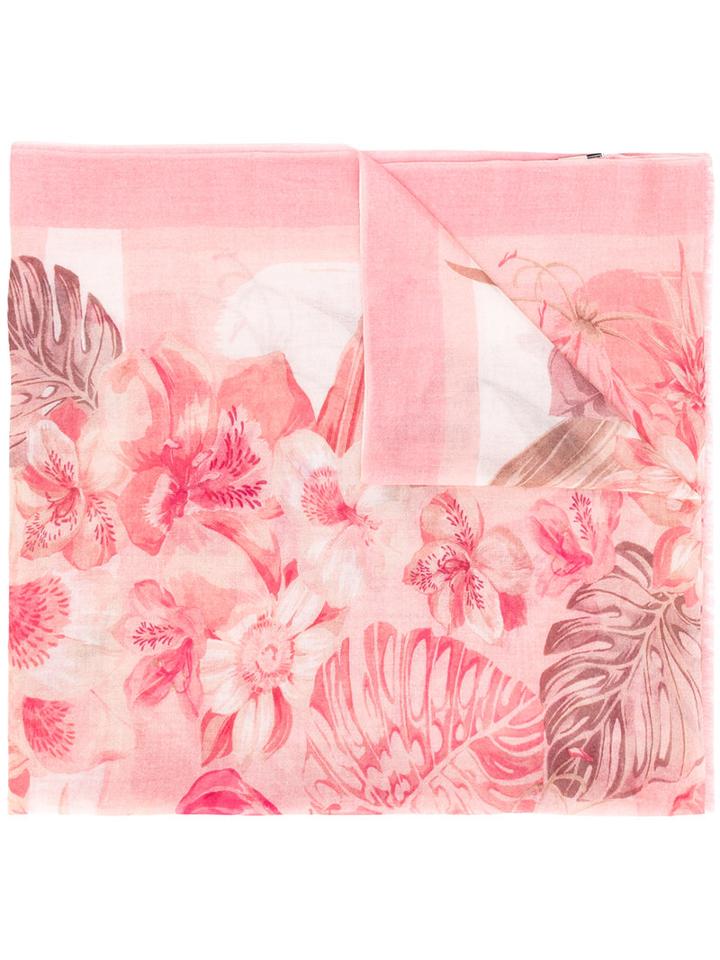 Salvatore Ferragamo - Stola Large Scarf - Women - Silk/cashmere - One Size, Women's, Pink/purple, Silk/cashmere