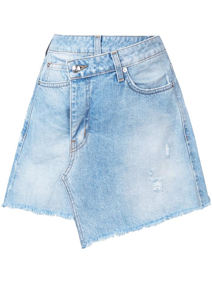 Derek Lam 10 Crosby Cleo A-line Wrap Mini Skirt - Blue