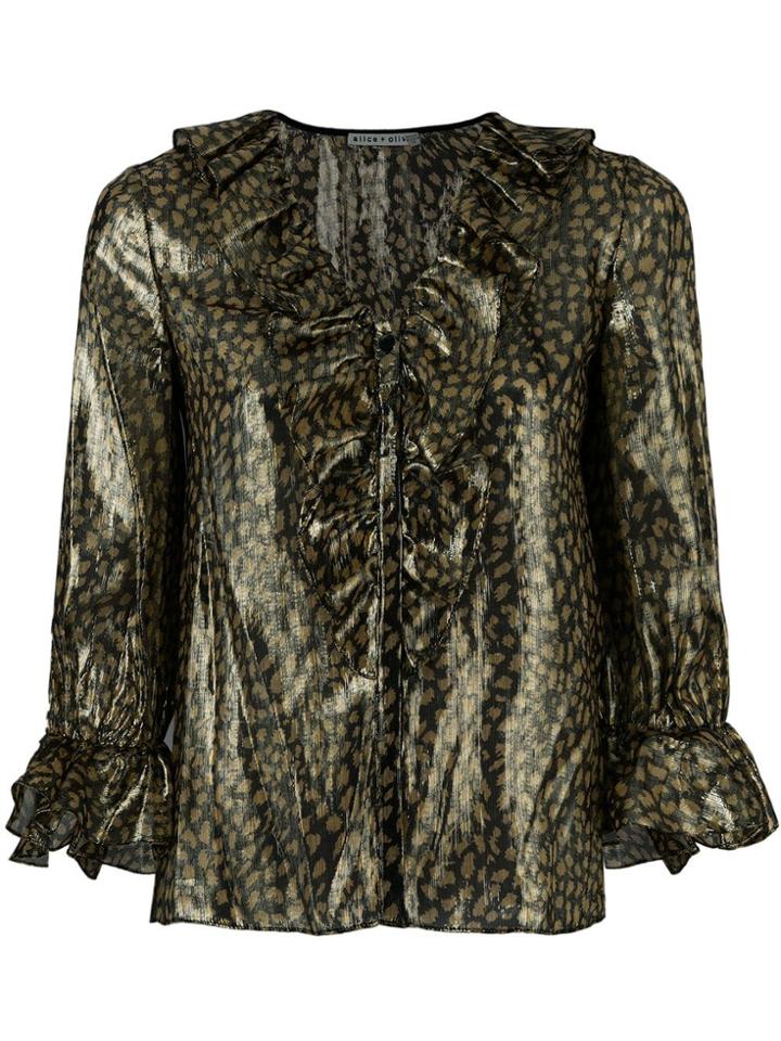 Alice+olivia Frilled Blouse - Metallic