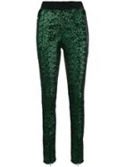 Amen Sequin Embellished Slim Trousers - Green