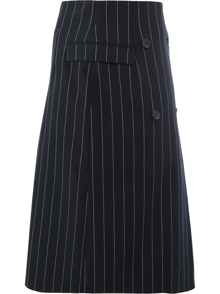 Juun.j Pinstripe A-line Skirt - Blue