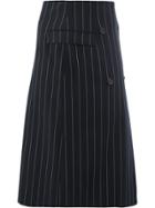 Juun.j Pinstripe A-line Skirt - Blue