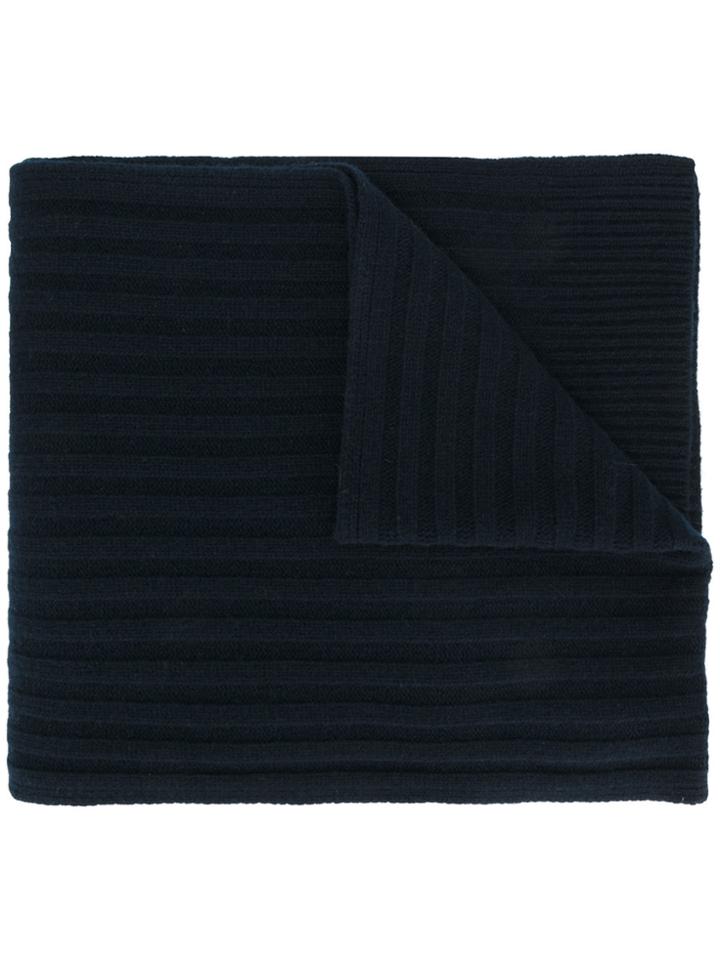 Pringle Of Scotland Chunky Rib Scarf - Blue