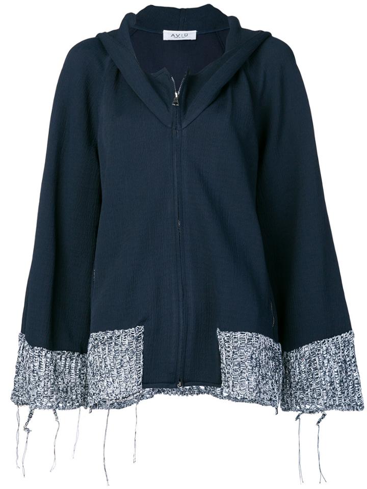 Aviù Zipped Oversized Jacket - Blue