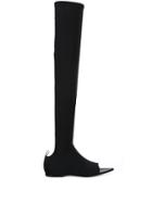 Jil Sander Open Top Thigh-high Boots - Black