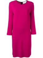 Gianluca Capannolo Round Neck Shift Dress, Women's, Size: 40, Pink/purple, Nylon/viscose/spandex/elastane