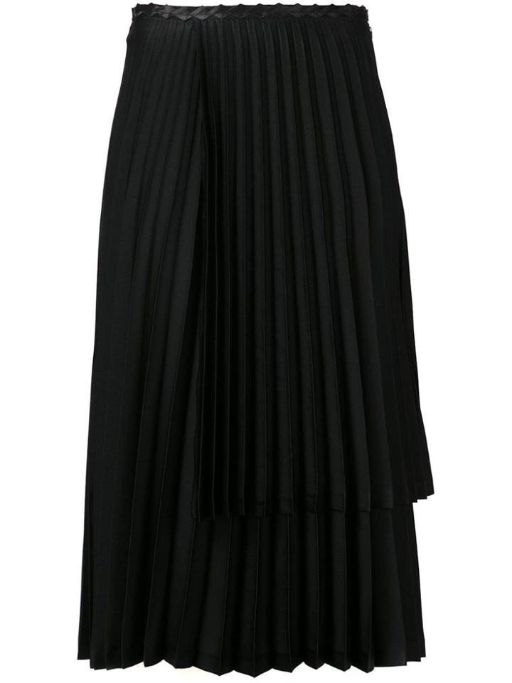 Noir, Le Lis Layered Pleat Skirt - Black