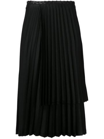 Noir, Le Lis Layered Pleat Skirt - Black