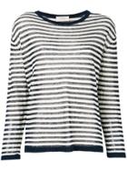 Zanone Striped Knitted Blouse - Blue