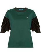 Kolor Ruffled Sleeve T-shirt - Green