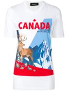 Dsquared2 - Canada Mountain Print T-shirt - Women - Cotton - S, White, Cotton