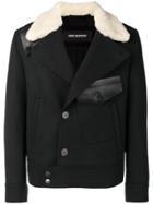 Neil Barrett Contrast Fitted Coat - Black