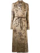 Uma Wang Floral Jacquard Robe Coat - Brown