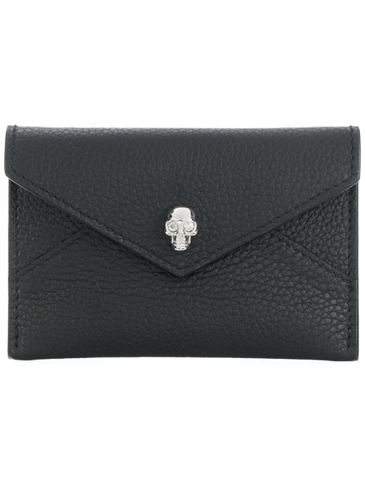 Alexander Mcqueen Textured Skull Wallet - Black