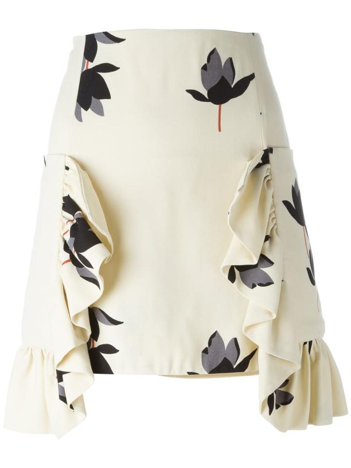 Marni Dawntreader Print Ruffled Skirt