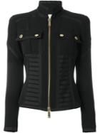 Dsquared2 Zip-up Military Bustier Jacket, Women's, Size: 40, Black, Viscose/acetate/spandex/elastane/viscose