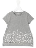 Moncler Kids Floral T-shirt, Girl's, Size: 10 Yrs, Grey