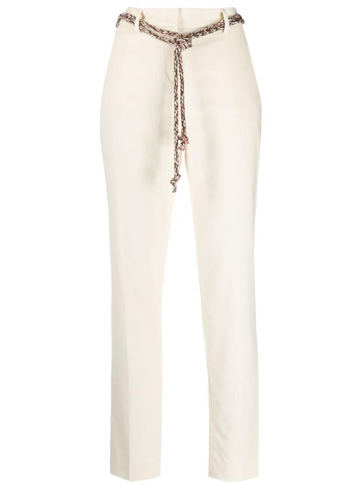 M Missoni Belted Skinny Fit Trousers - White