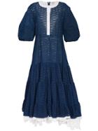Natasha Zinko Oversize Sleeve Tiered Dress - Blue