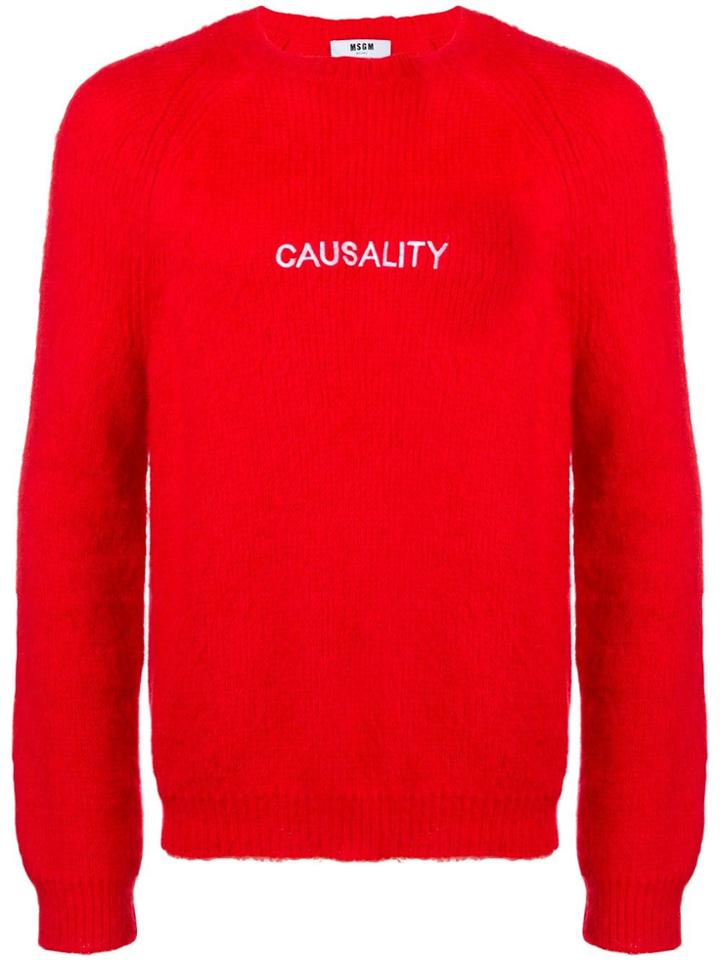 Msgm Casualty Embroidered Sweater