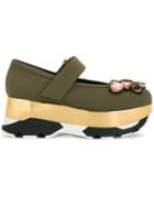 Marni Embellished Platform Ballerinas