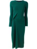 Cédric Charlier Long Sleeve Knit Dress, Women's, Size: 40, Green, Virgin Wool