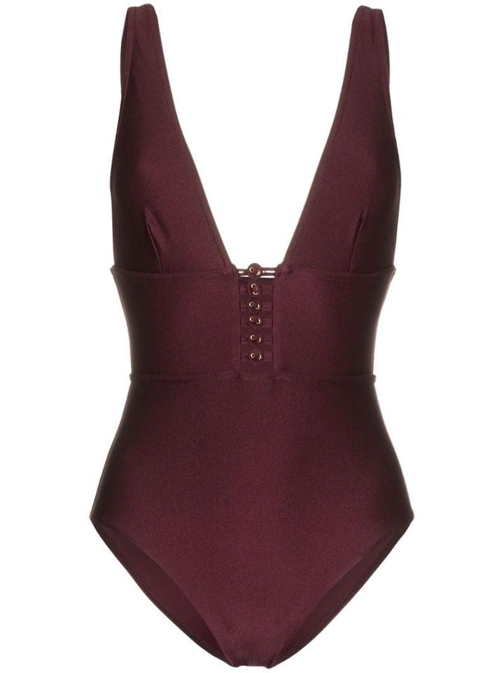 Zimmermann Juniper Button One Piece - Purple