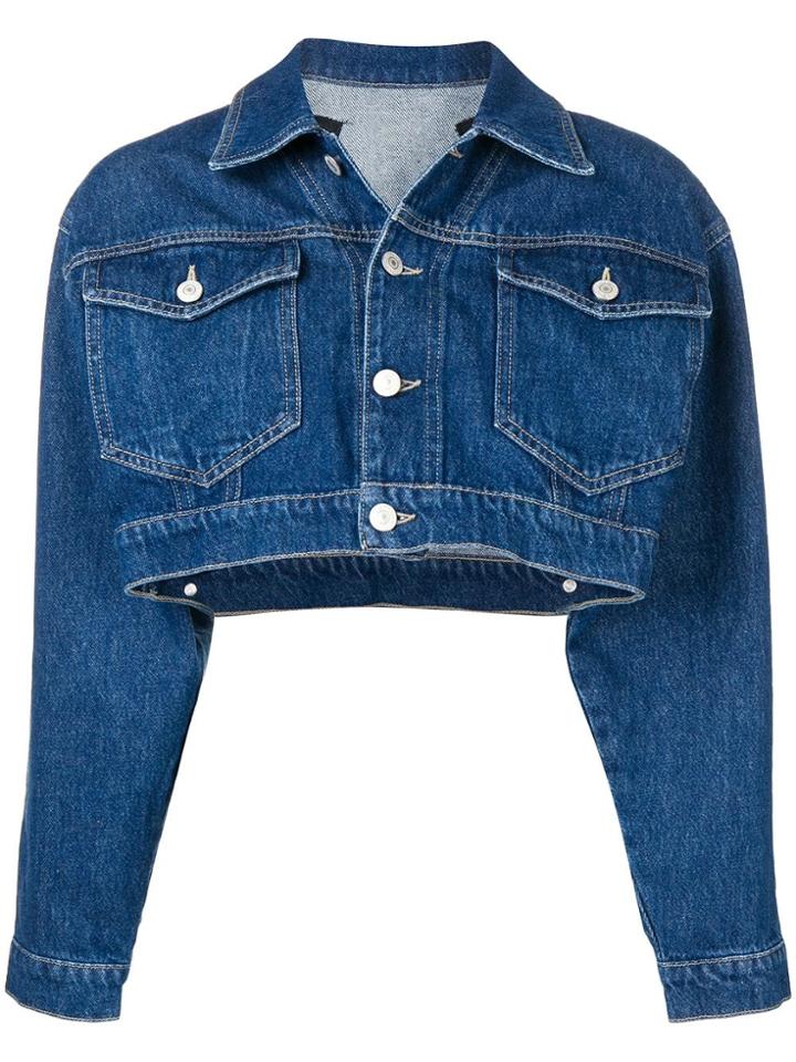 Chiara Ferragni Cropped Denim Jacket - Blue