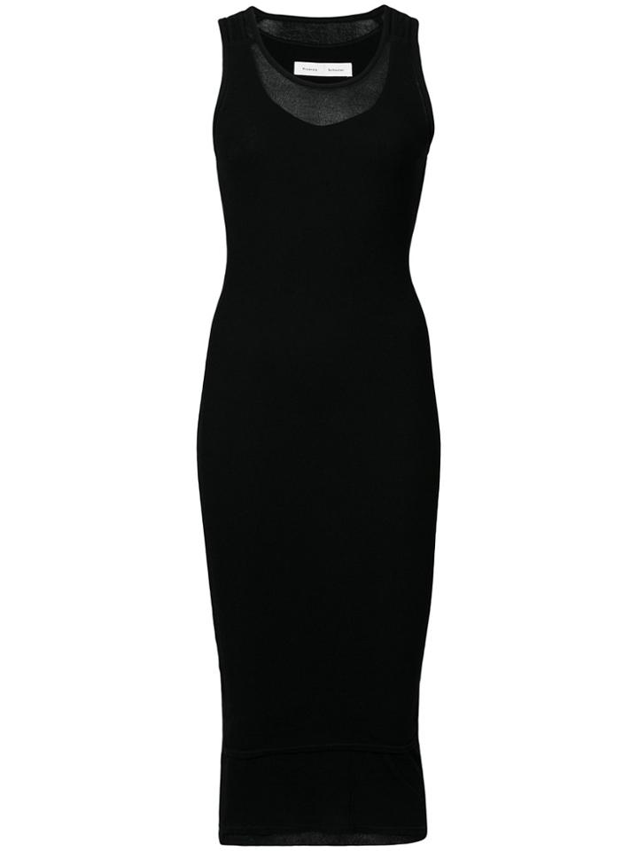 Proenza Schouler Pswl Gauze Tank Dress - Black