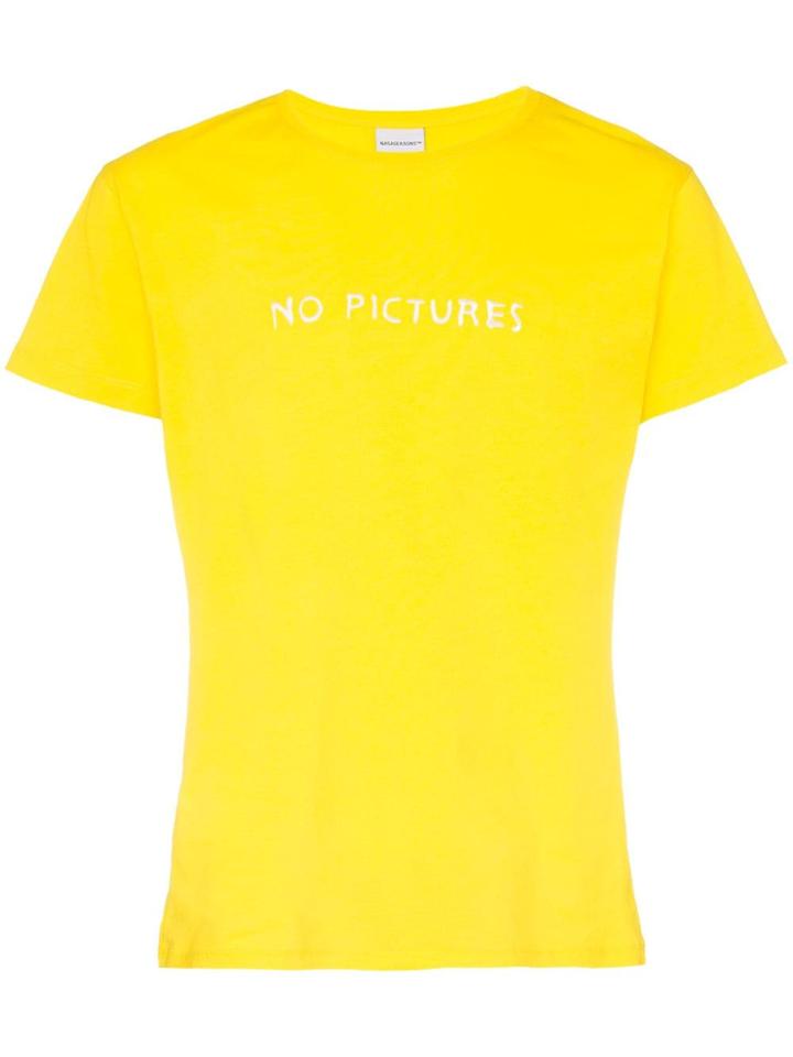 Nasaseasons No Pictures Embroidered Cotton T-shirt - Yellow