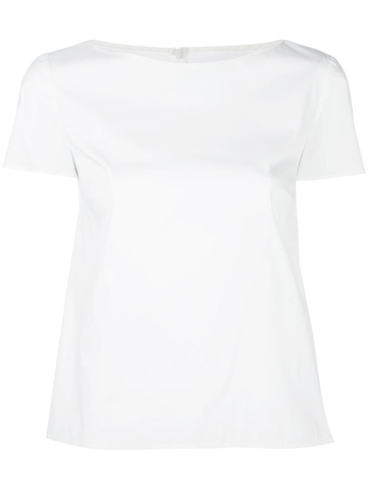 Red Valentino Short Sleeve Shell Top, Women's, Size: 40, White, Cotton/polyamide/spandex/elastane