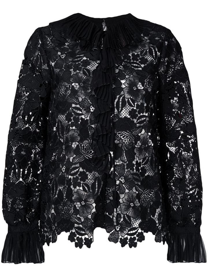 Nº21 Embroidered Lace Shirt - Black