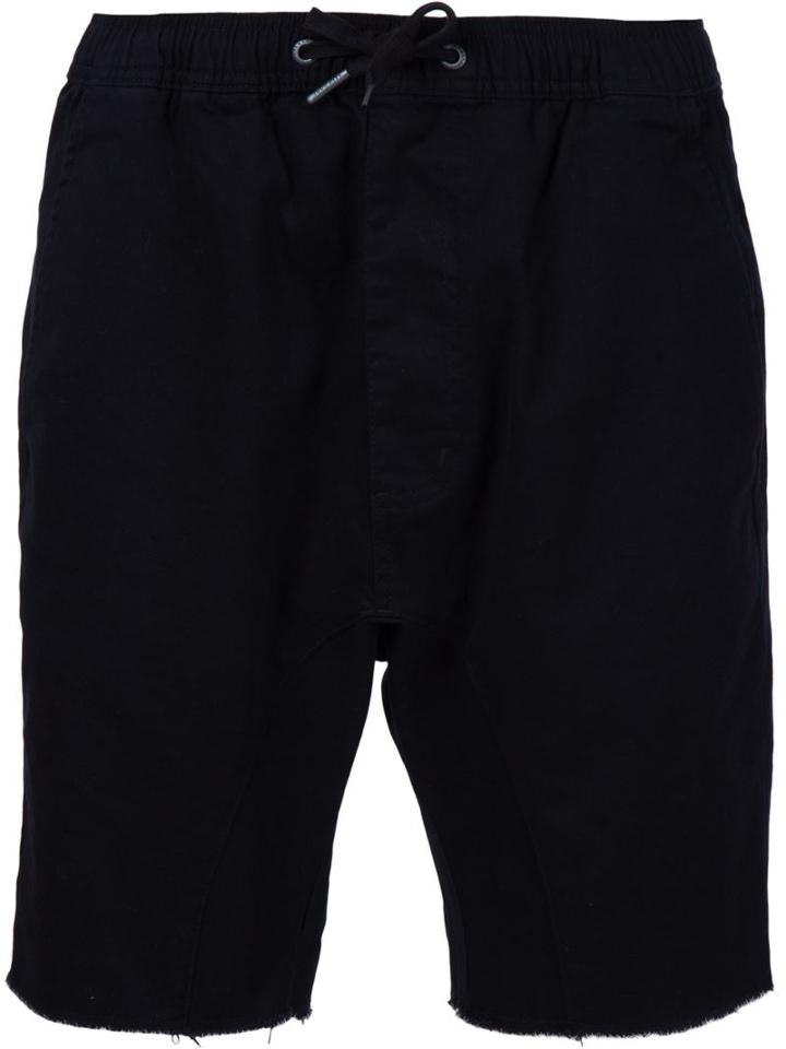 Zanerobe Drawstring Track Shorts, Men's, Size: 36, Black, Cotton/spandex/elastane