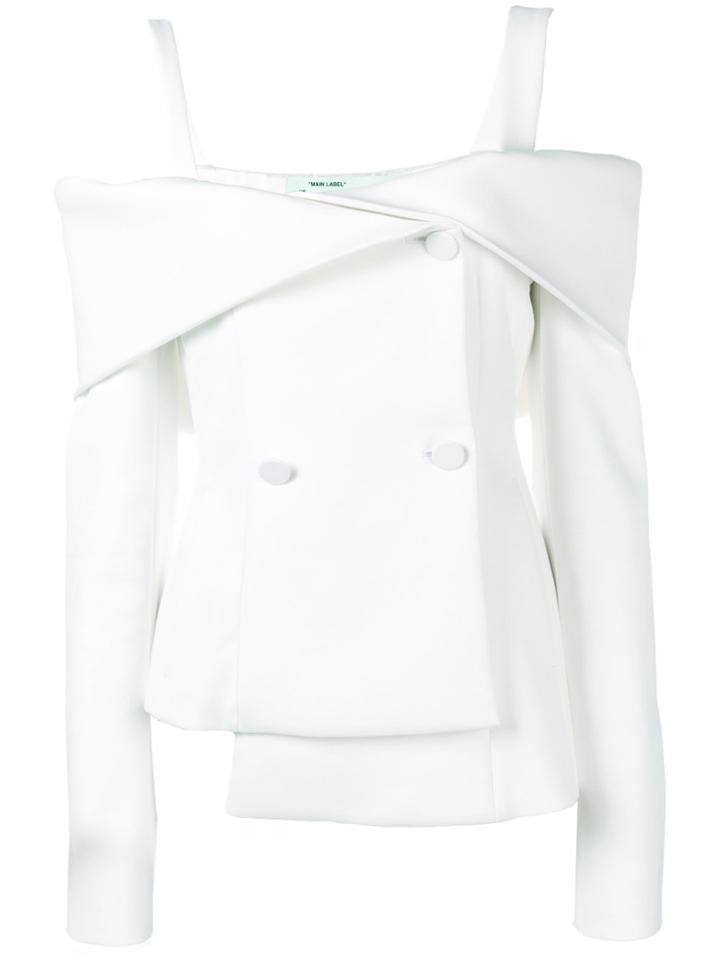 Off-white Off-shoulder Short Dress