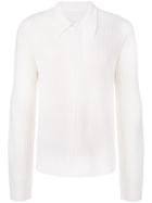 Helmut Lang Chunky Knit Polo Jumper - White