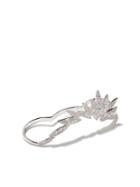 As29 18kt White Gold Bamboo Diamond Three-finger Ring - Silver