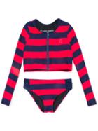 Perfect Moment - Rash Guard Two-piece Swim Set - Kids - Polyamide/spandex/elastane - 12 Yrs, Blue