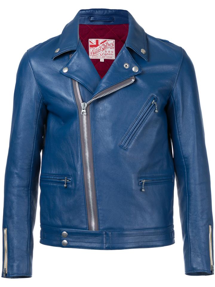 Addict Clothes Japan Vintage Style Biker Jacket - Blue