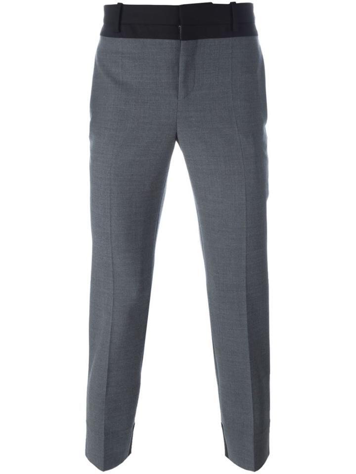 Neil Barrett Cropped Tailored Trousers, Men's, Size: 50, Grey, Cotton/polyester/virgin Wool