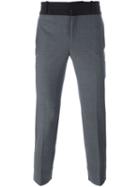 Neil Barrett Cropped Tailored Trousers, Men's, Size: 50, Grey, Cotton/polyester/virgin Wool