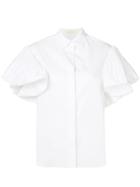 Sara Battaglia Ruffled Sleeves Shirt - White