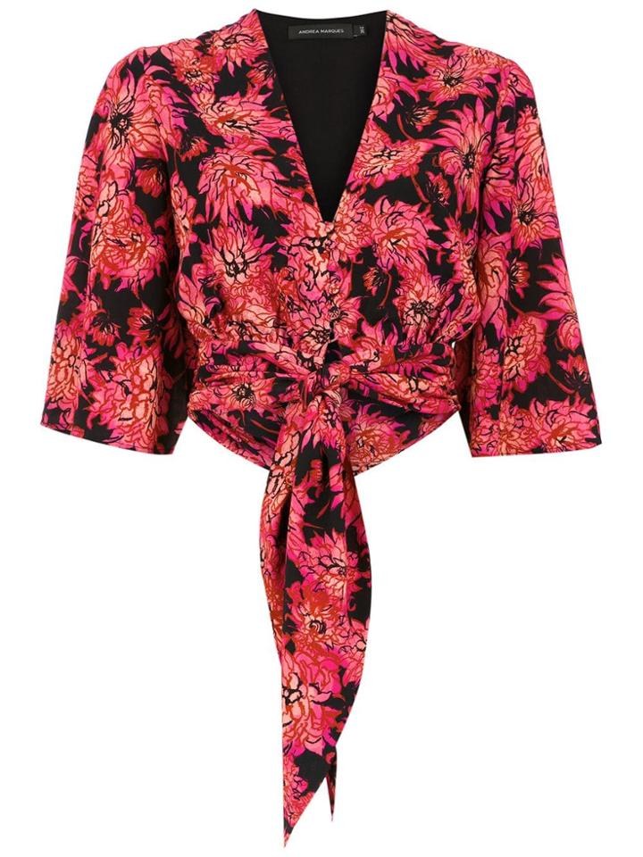 Andrea Marques Laço Cropped Top - Black