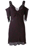 Mcq Alexander Mcqueen - Cold Shoulder Spot Dress - Women - Polyester - 42, Black, Polyester