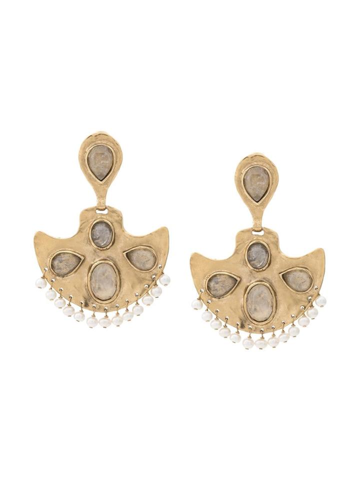 Goossens Half-moon Chandelier Earrings - Gold