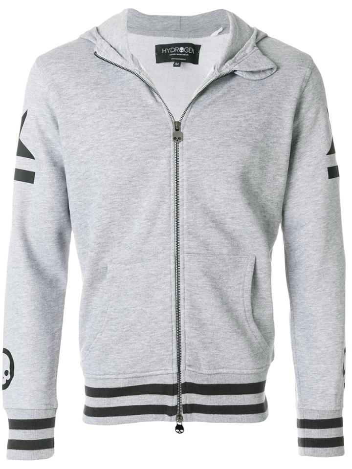 Hydrogen Print Zipped Hoodie - Grey