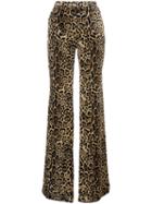 Roberto Cavalli Animal Print Trousers, Women's, Size: 44, Nude/neutrals, Silk/cotton/viscose