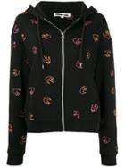 Mcq Alexander Mcqueen Bird Print Zipped Hoodie - Black