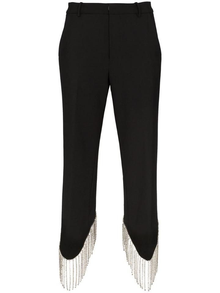 Area High-waist Embellished Trousers - Black