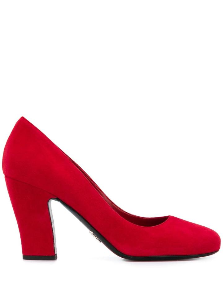 Prada Round Toe Pumps - Red